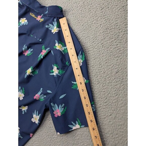 William Murray Shirt Mens Large Short Sleeve Button Colorful Floral Blue - Picture 8 of 16